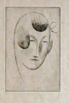 Antique  WOMAN'S HEAD (WOMAN'S HEAD WITH RIBBON).