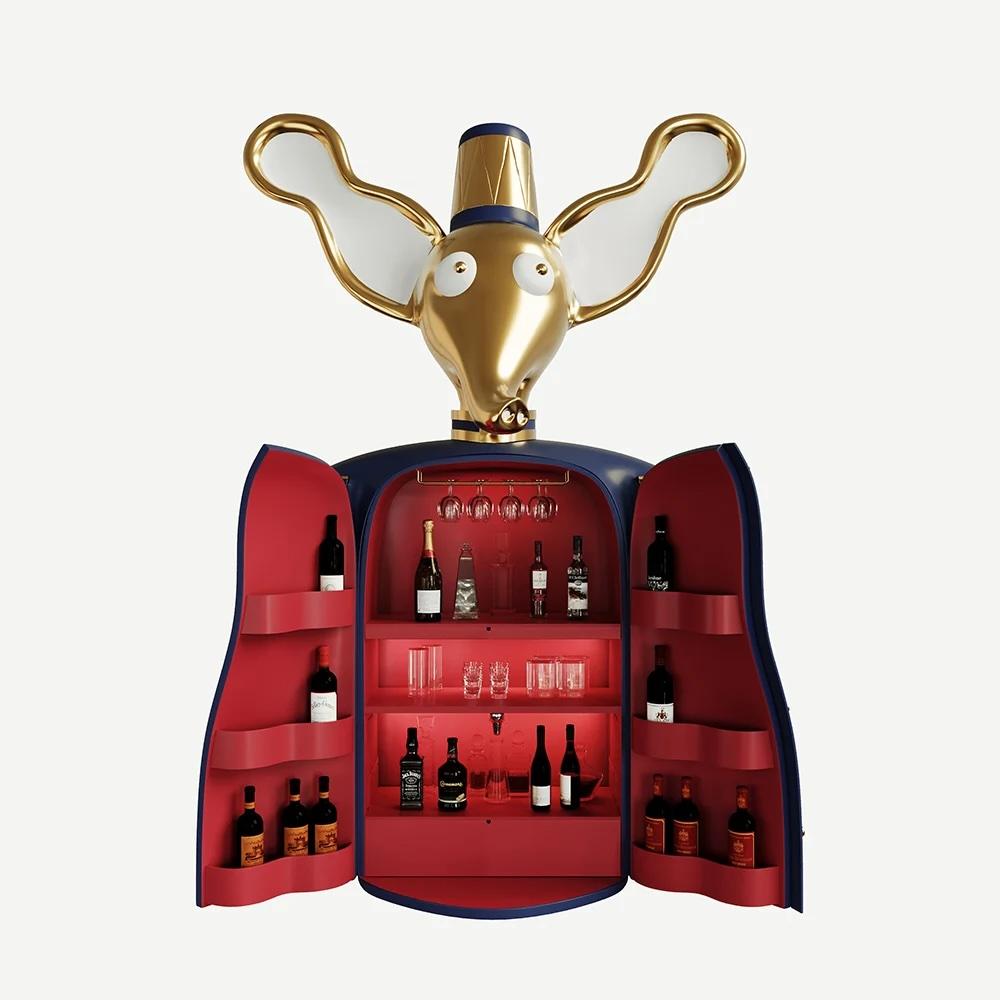 Laiton Meuble de rangement de bar éléphant Elie en laiton de Matteo Cibic en vente