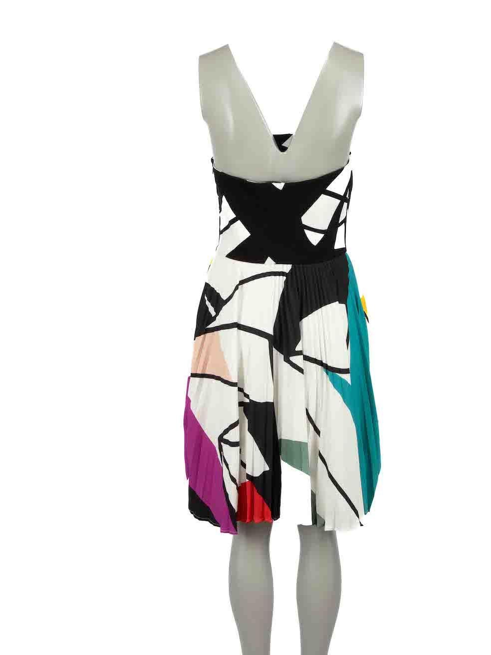Elie Saab Abstract Pleated Mini Dress Size M In Excellent Condition For Sale In London, GB