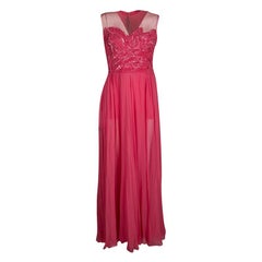 Elie Saab Begonia Embellished Silk Sleeveless Gown S