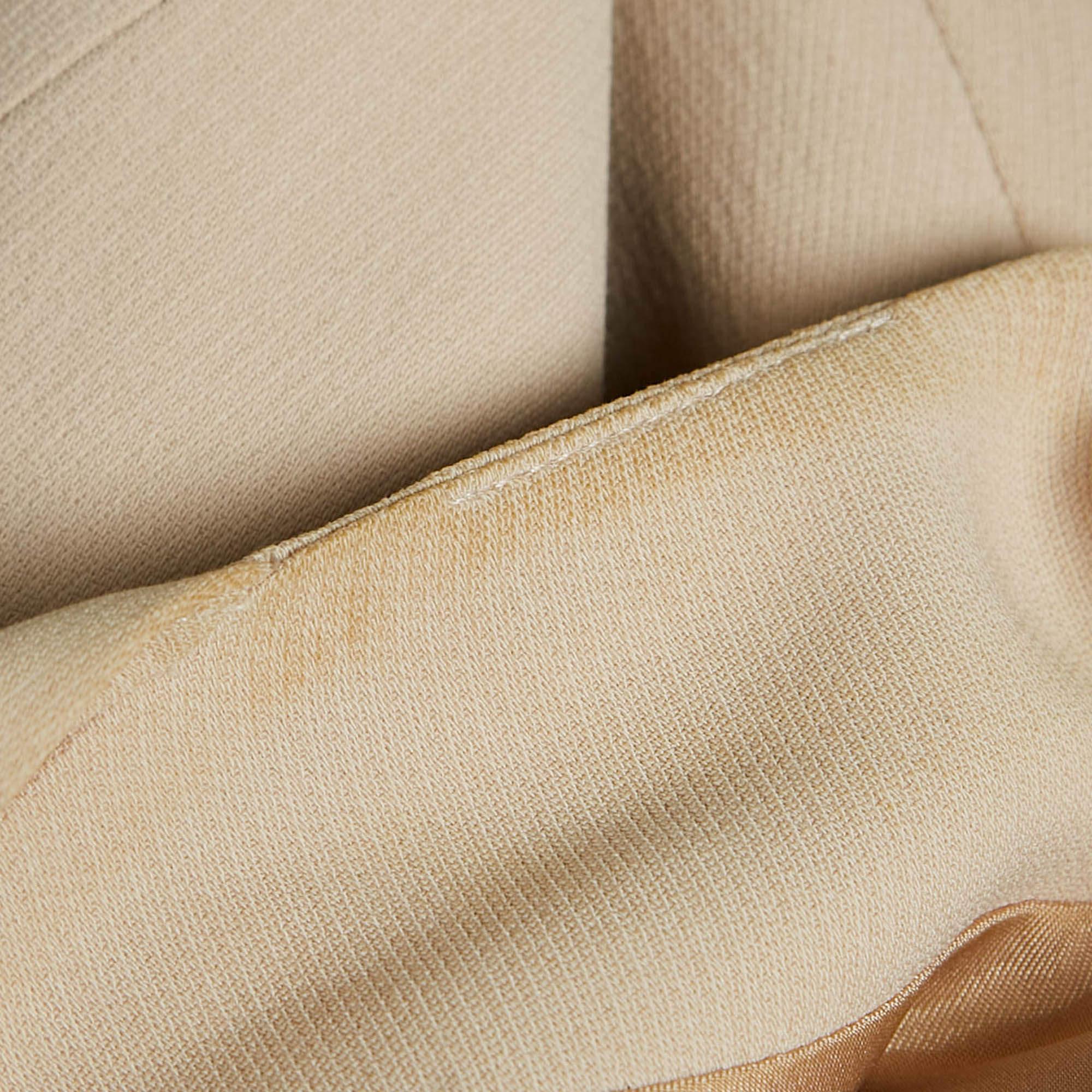 Elie Saab Vestido corto de crepé beige M en venta 1