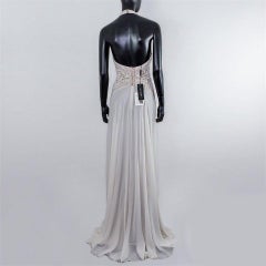 ELIE SAAB BEIGE SILK EVENING LONG DRESS size 36 - S