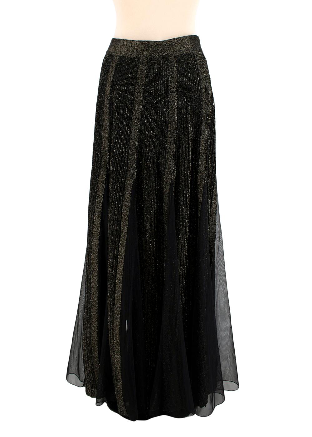 black and gold maxi skirt