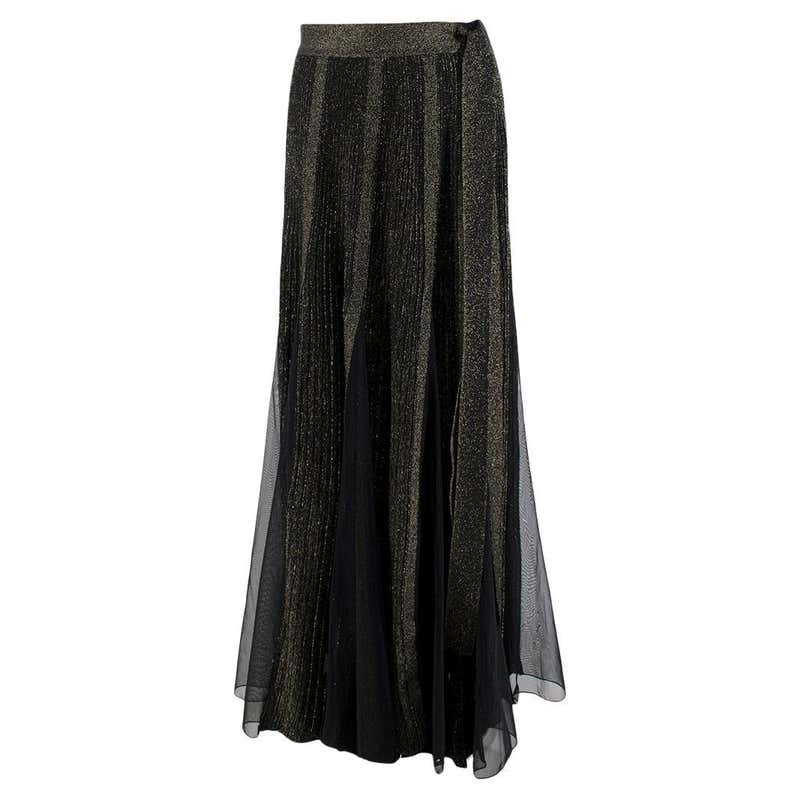 Elie Saab Pleated Silk-Chiffon Maxi Skirt For Sale at 1stDibs