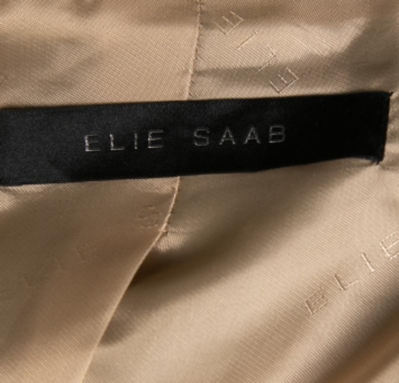 Donna Blazer con pannelli in crepe di Elie Saab Black & Green Tweed Cropped Blazer S in vendita