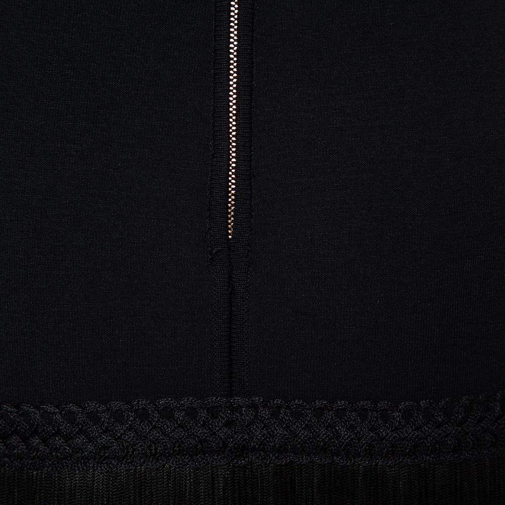 Elie Saab Black Knit Tasseled Midi Skirt S 1