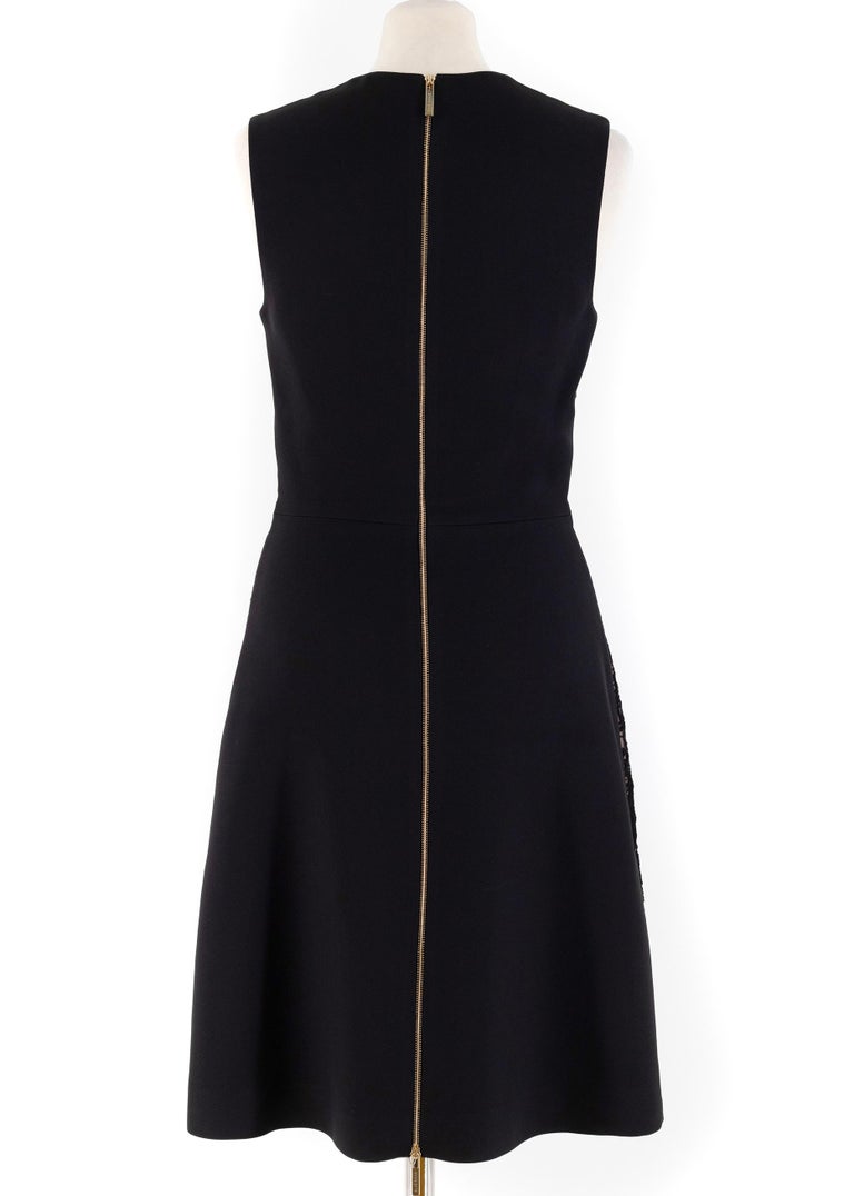 Elie Saab Black Lace-Overlay A-line Dress US 4 For Sale at 1stDibs