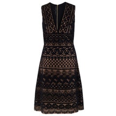 Elie Saab Black Lace-Overlay Dress FR 36 / US 4