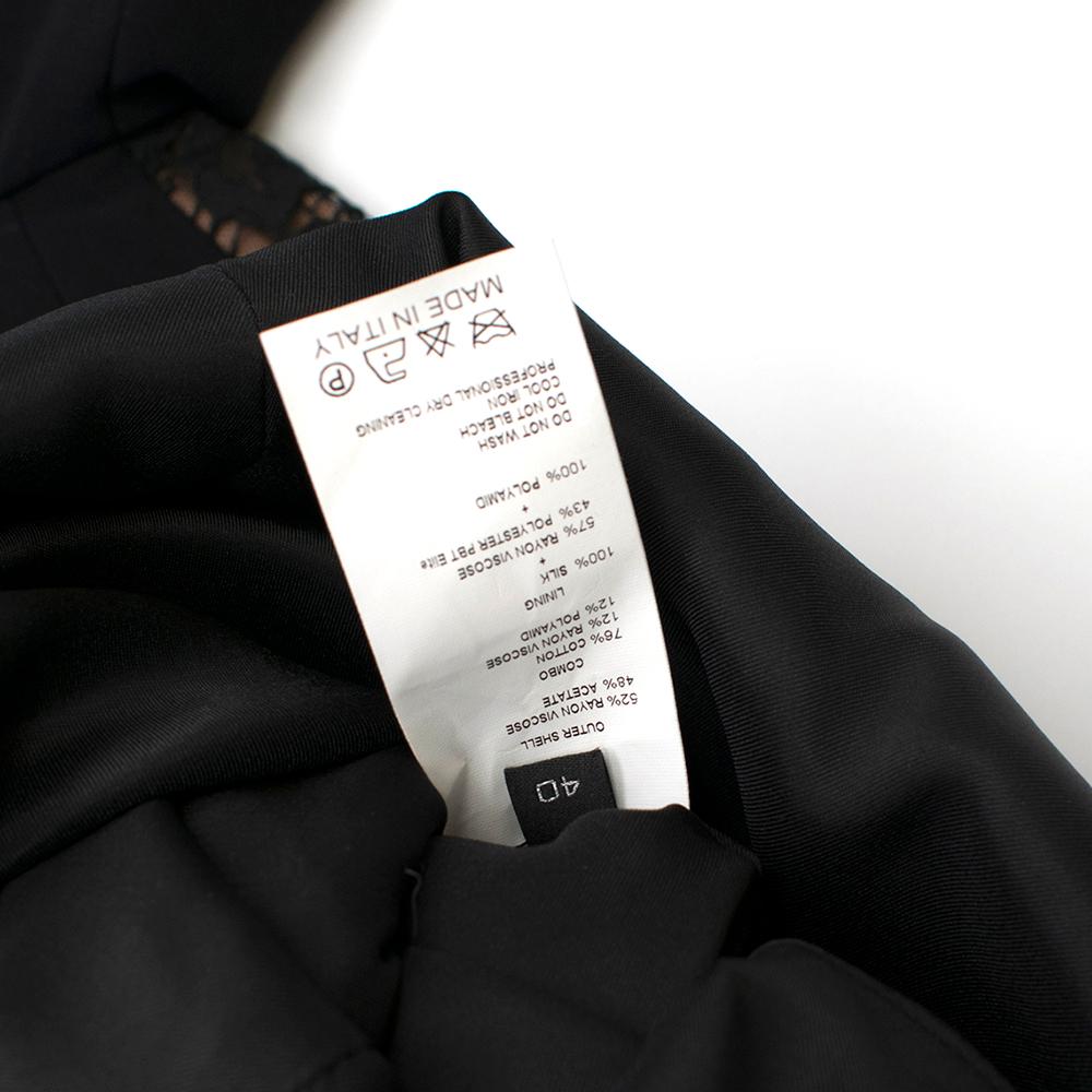 Elie Saab Black Lace Panelled Double Zip Dress - Size US 8 For Sale 3