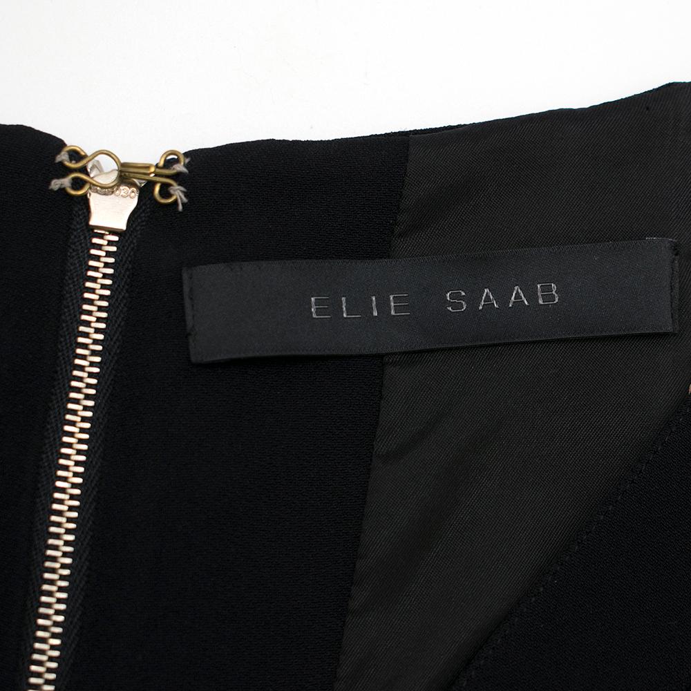 Elie Saab Black Lace Panelled Double Zip Dress - Size US 8 In New Condition For Sale In London, GB