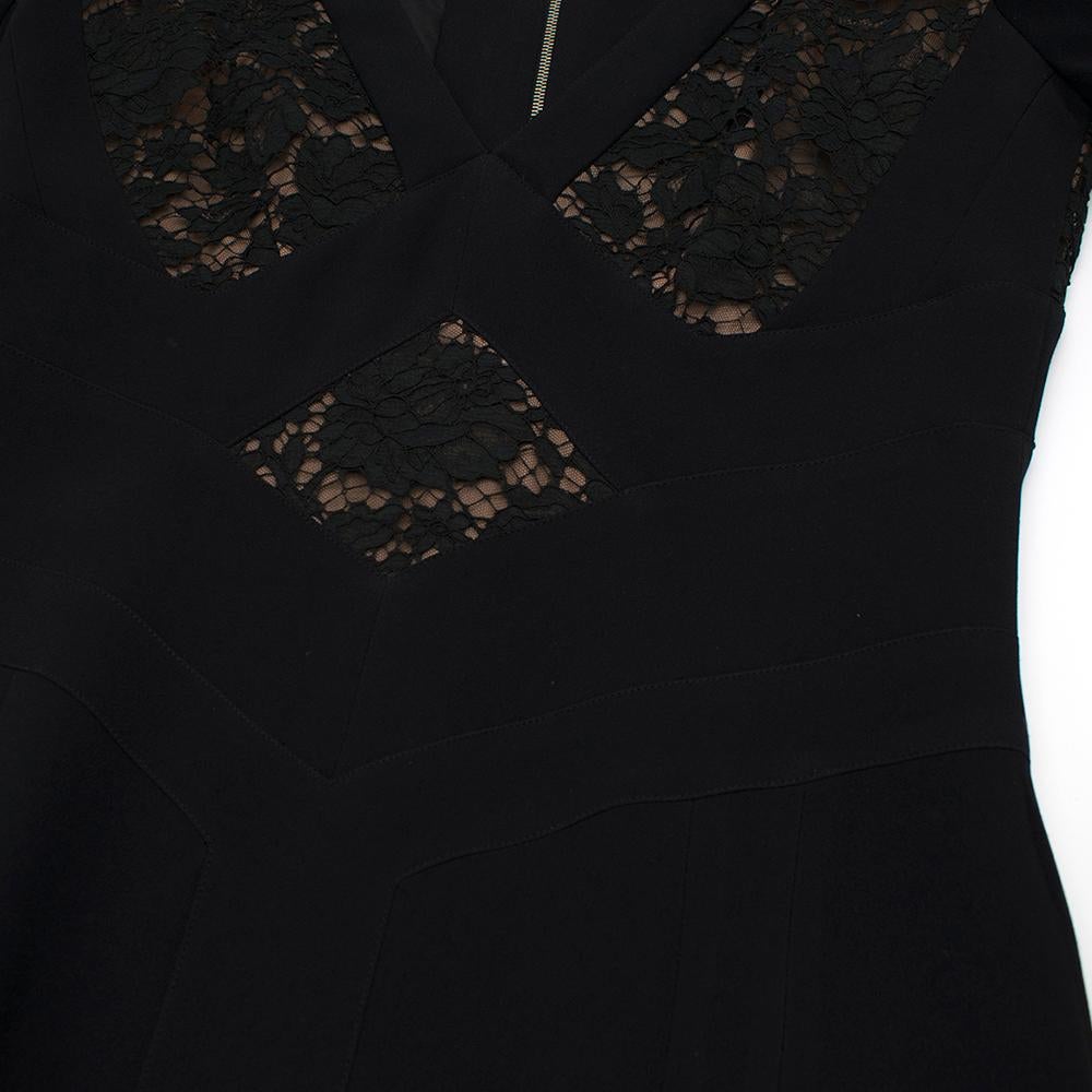 Elie Saab Black Lace Panelled Double Zip Dress - Size US 8 For Sale 2