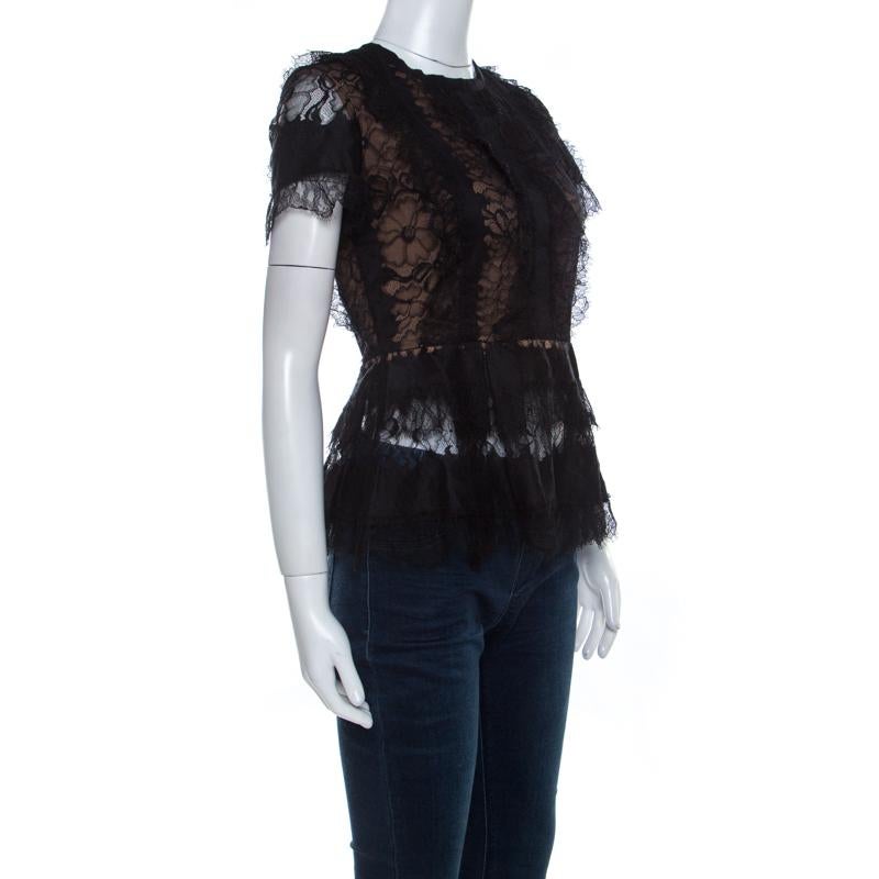 black lace top short sleeve