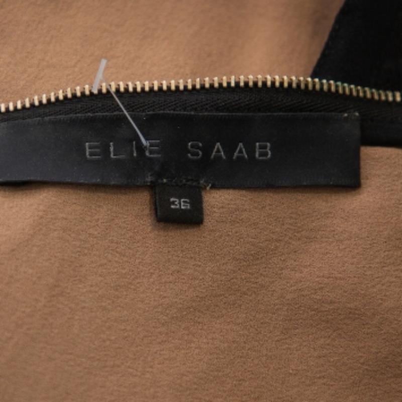 Elie Saab Black Lace Short Sleeve Peplum Top XS For Sale 1