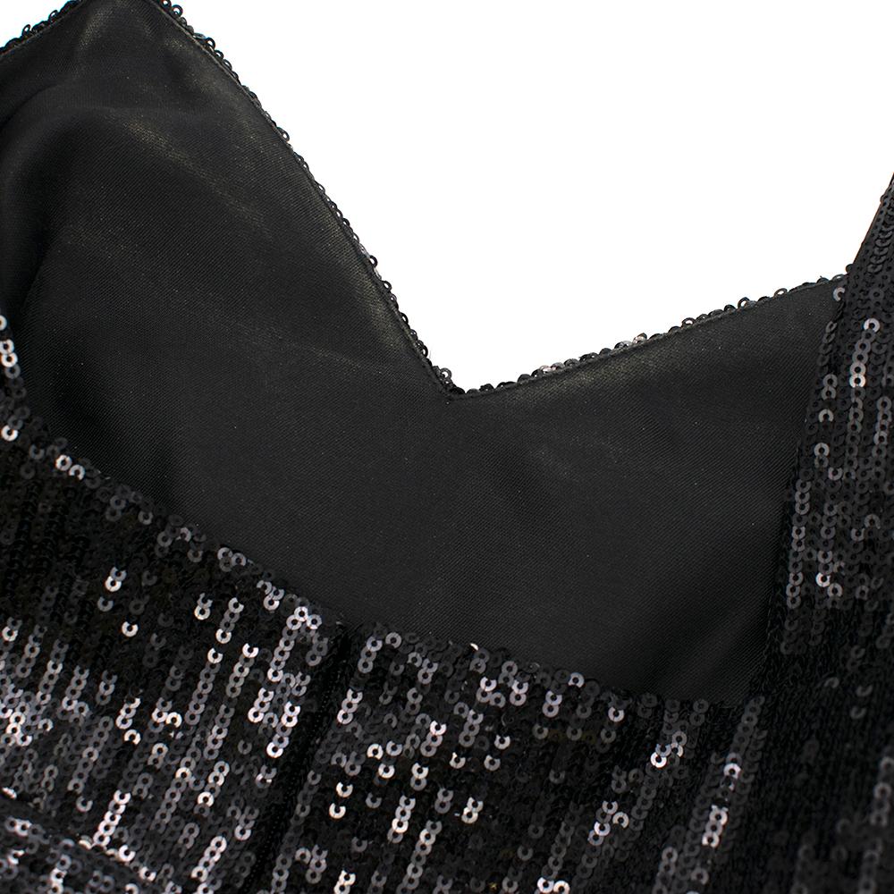 Elie Saab Black Sequin & Lace Layered Mini Dress - Size XS In Excellent Condition For Sale In London, GB