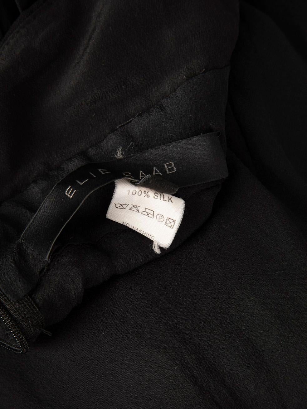 Elie Saab Black Silk See Through Dress Size L 4