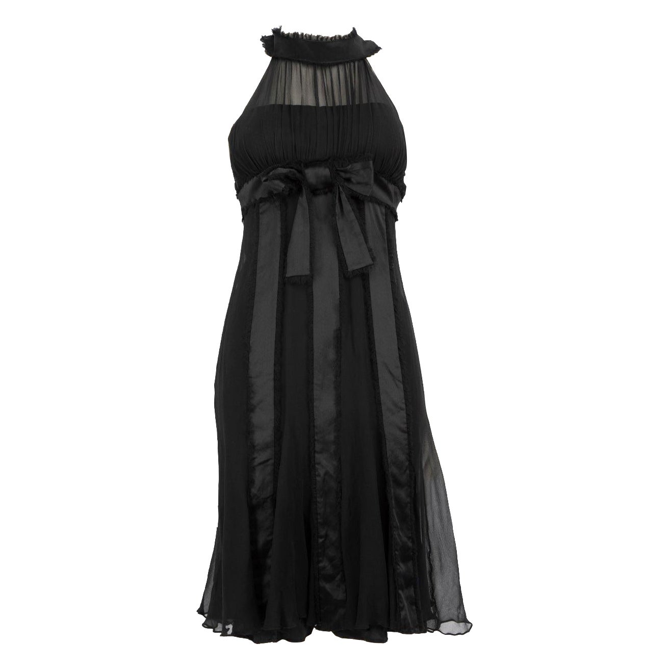 Elie Saab Black Silk See Through Dress Size L