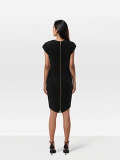 Elie Saab Vestito Bodycon con dettaglio a torsione nero taglia M.