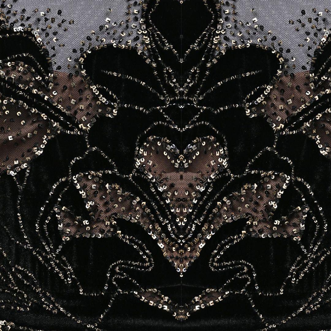 Elie Saab Black Velvet Embellished Evening Gown Fall/Winter 2017 Size 38FR 1