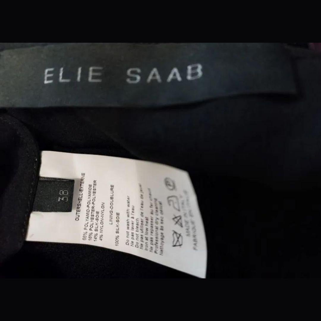 Elie Saab Black Velvet Embellished Evening Gown Fall/Winter 2017 Size 38FR 2