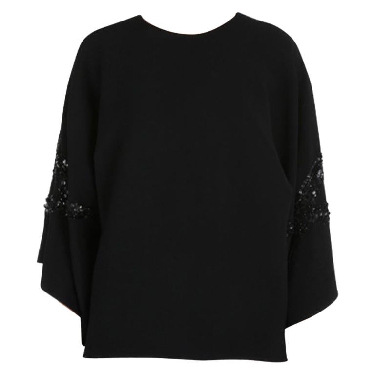 Elie Saab Black Wide-Sleeved Top L