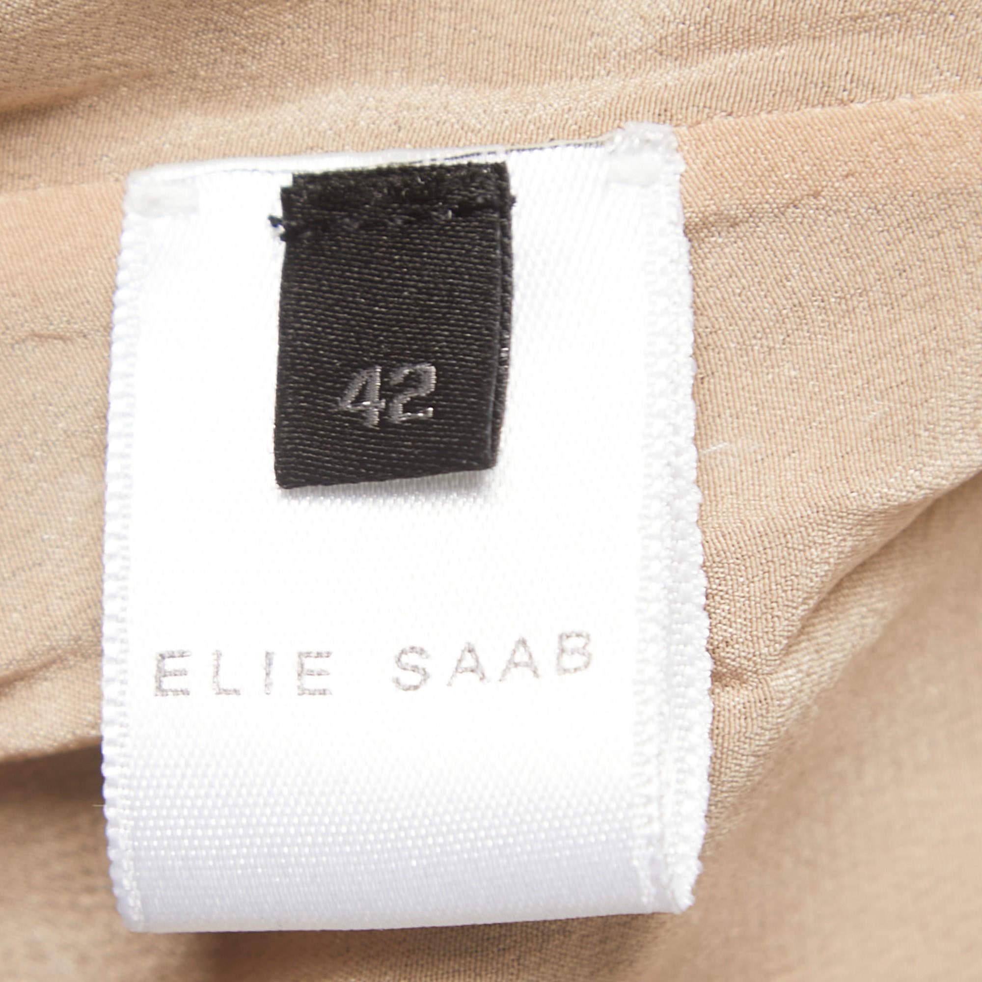 Elie Saab Blue Knit A-Line Skirt L For Sale 1