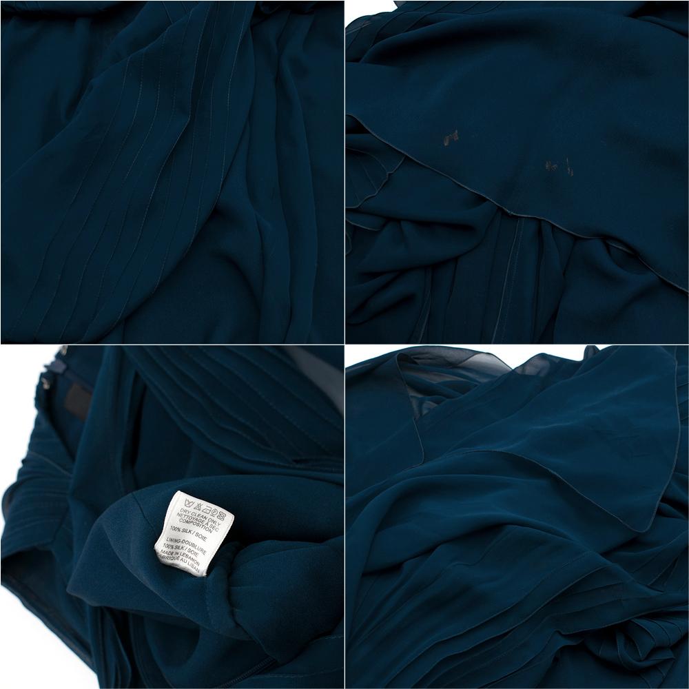 Women's Elie Saab Blue Pleated silk-chiffon gown - Size US 4