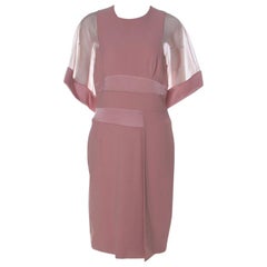 Used Elie Saab Blush Pink Sheer Sleeve Detail Cocktail Dress S