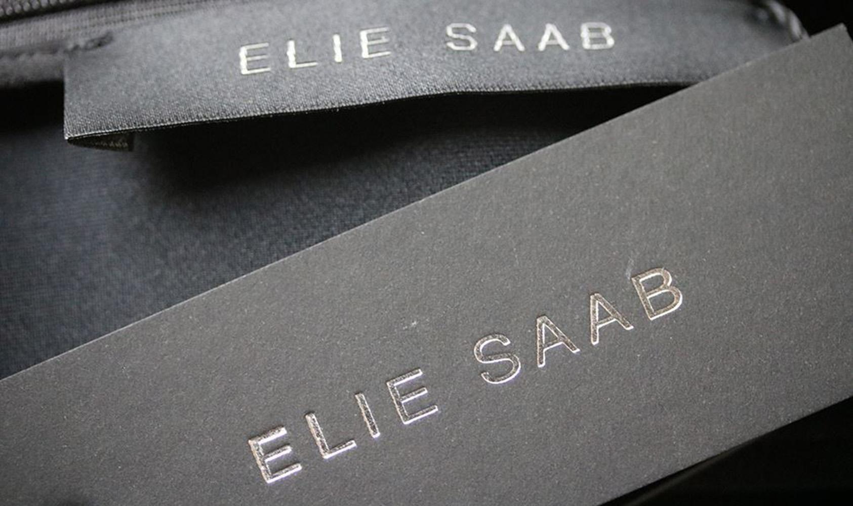 Black Elie Saab Cold-Shoulder Ruffled Crepe Mini Dress