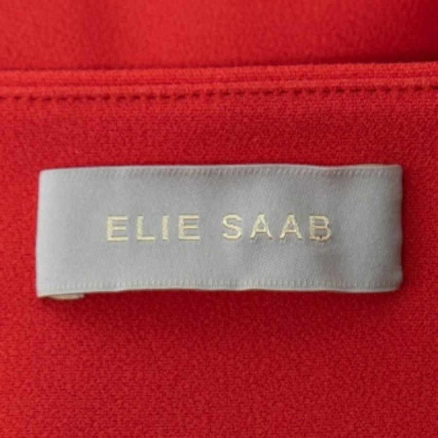 Donna Elie Saab - Top senza maniche in crepe arancione corallo XS in vendita