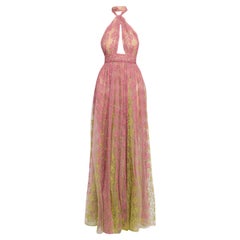 Elie Saab Floral Embroidery Tulle Floral Gown FR 36 - US 4