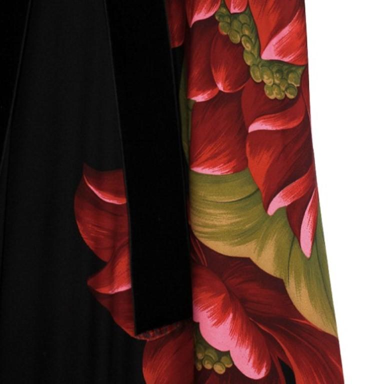 Elie Saab Floral Print Black Gown S 3