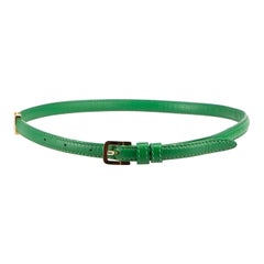 Elie Saab ceinture fine en cuir vert avec logo
