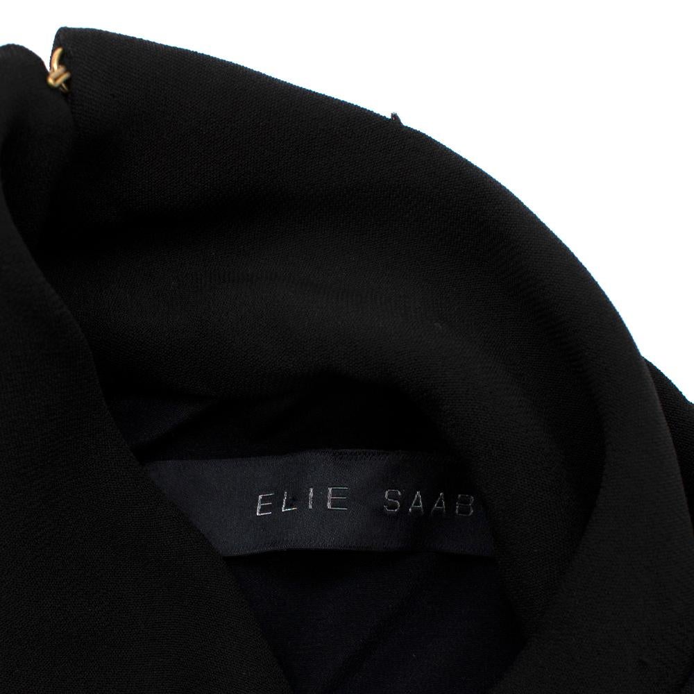 Elie Saab High Neck Black Jumpsuit with Cutouts - Size US 6 For Sale 3