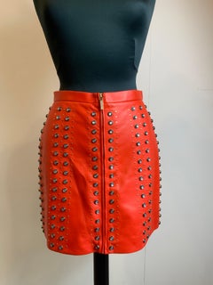 Elie Saab leather Mini Skirt