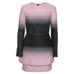 Used Elie Saab Lilac & Grey Ombre Ribbed Layered Dress L