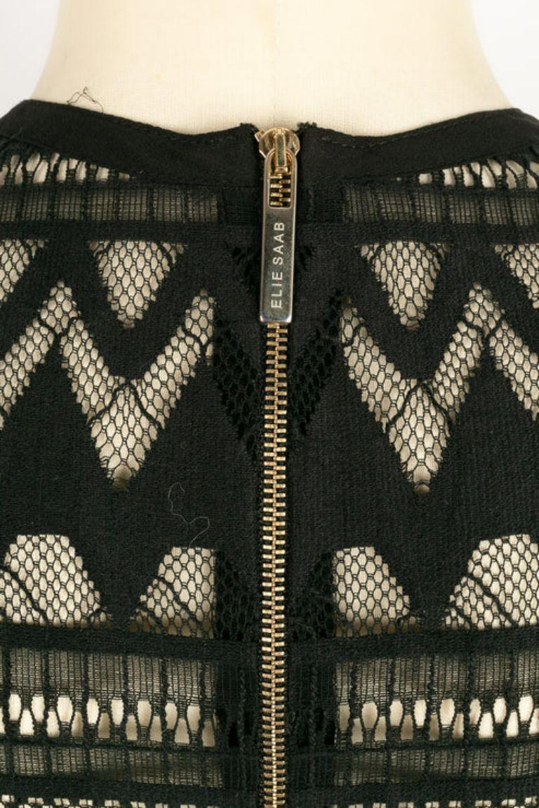 Elie Saab Long Sheer Crochet Dress with Mid Knee, Size 36FR For Sale 5