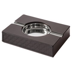 Cendrier Maison Monogram de Giobagnara en cuir et palladium poli