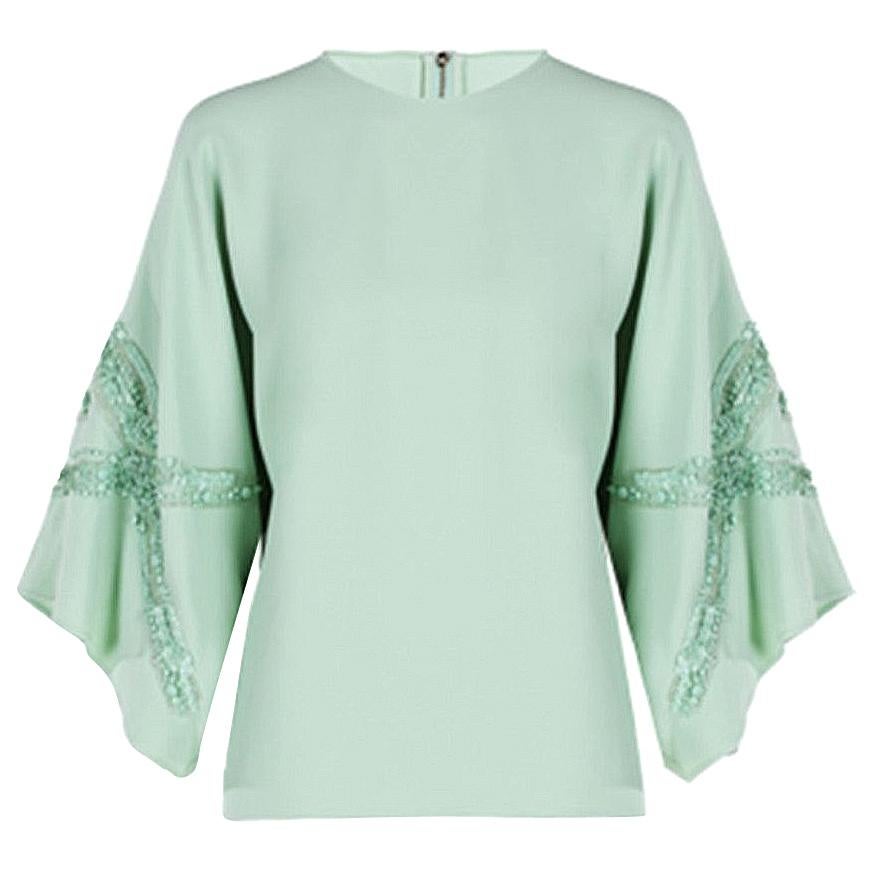 Elie Saab Mint Wide-Sleeved Top L