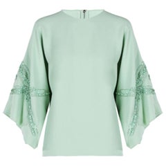 Elie Saab Mint Wide-Sleeved Top L