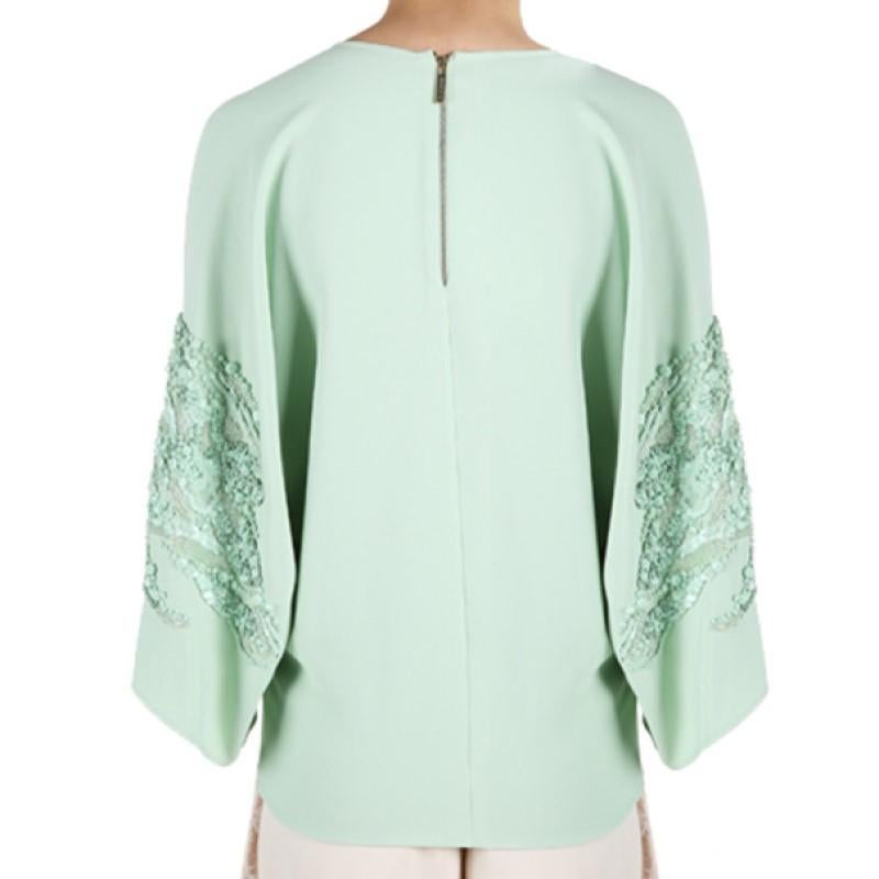 Elie Saab Mint Wide-Sleeved Top M In New Condition In Dubai, Al Qouz 2