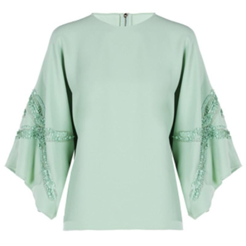 Elie Saab Mint Wide-Sleeved Top M