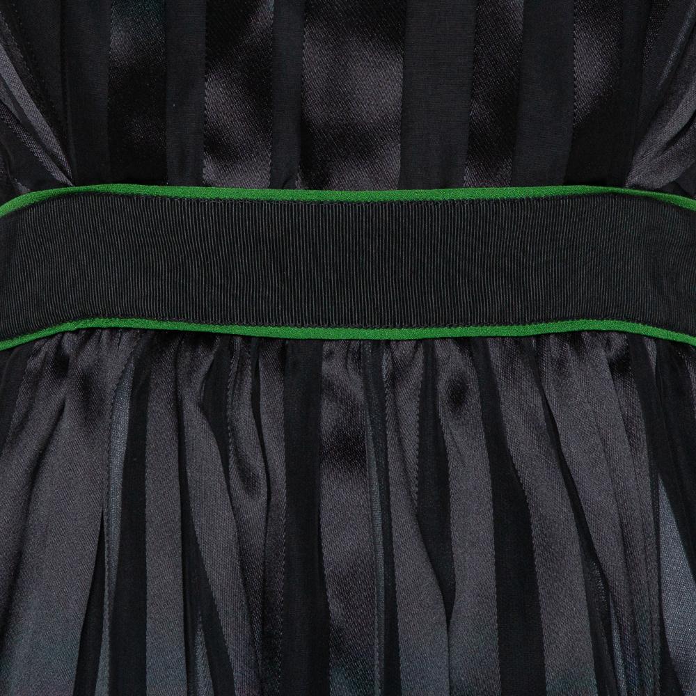 Women's Elie Saab Multicolor Printed Silk Panelled Sleeveless Flared Dress S