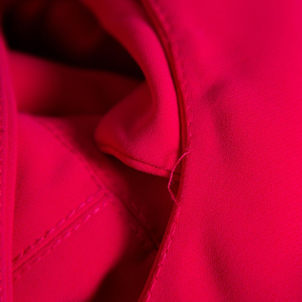 Women's Elie Saab Pink Crepe Lace Trim Detail Paneled Gown S