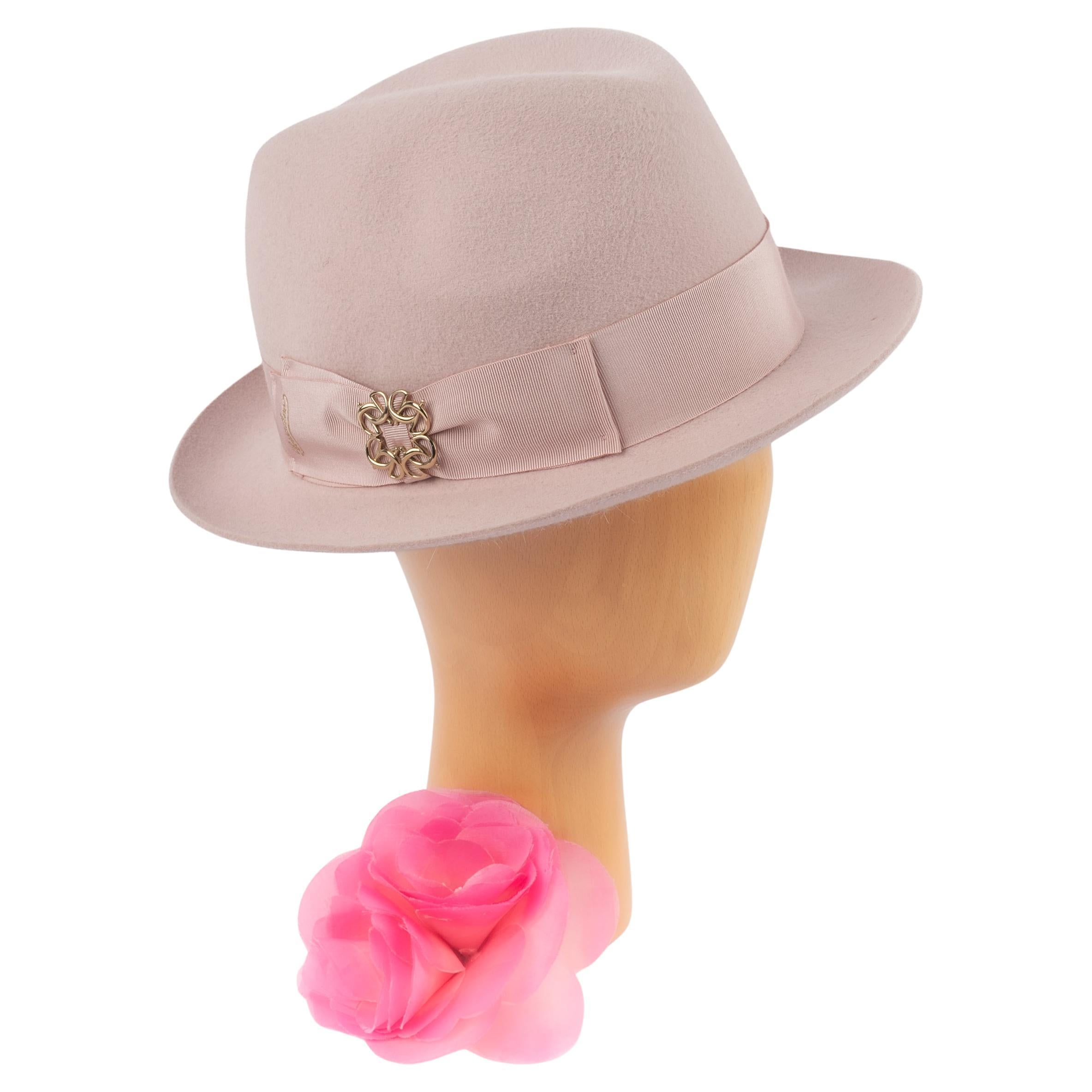 Sombrero fedora rosa Elie Saab en venta