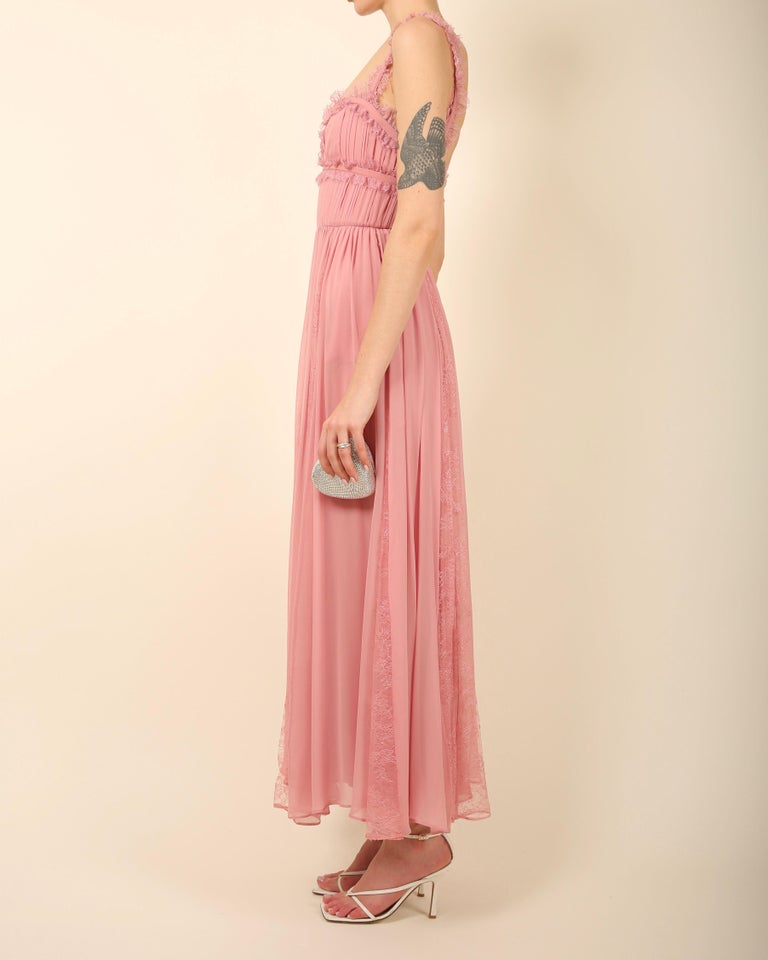 dusty pink dress forever 21 Momyknows White Lace Sheer Bodycon Elegant Cocktail Party Maternity Baby Shower Maxi Dress White / XS main image 1