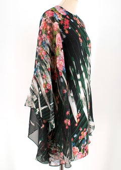 Elie Saab Pink Printed Silk-Georgette Mini Dress 36