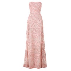 Elie Saab Rosa trägerloses besticktes Kleid M