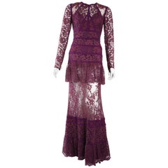 Elie Saab Purple Lace Gown
