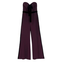 Elie Saab Purple lace-Up Strapless Jumpsuit  - Us size 8