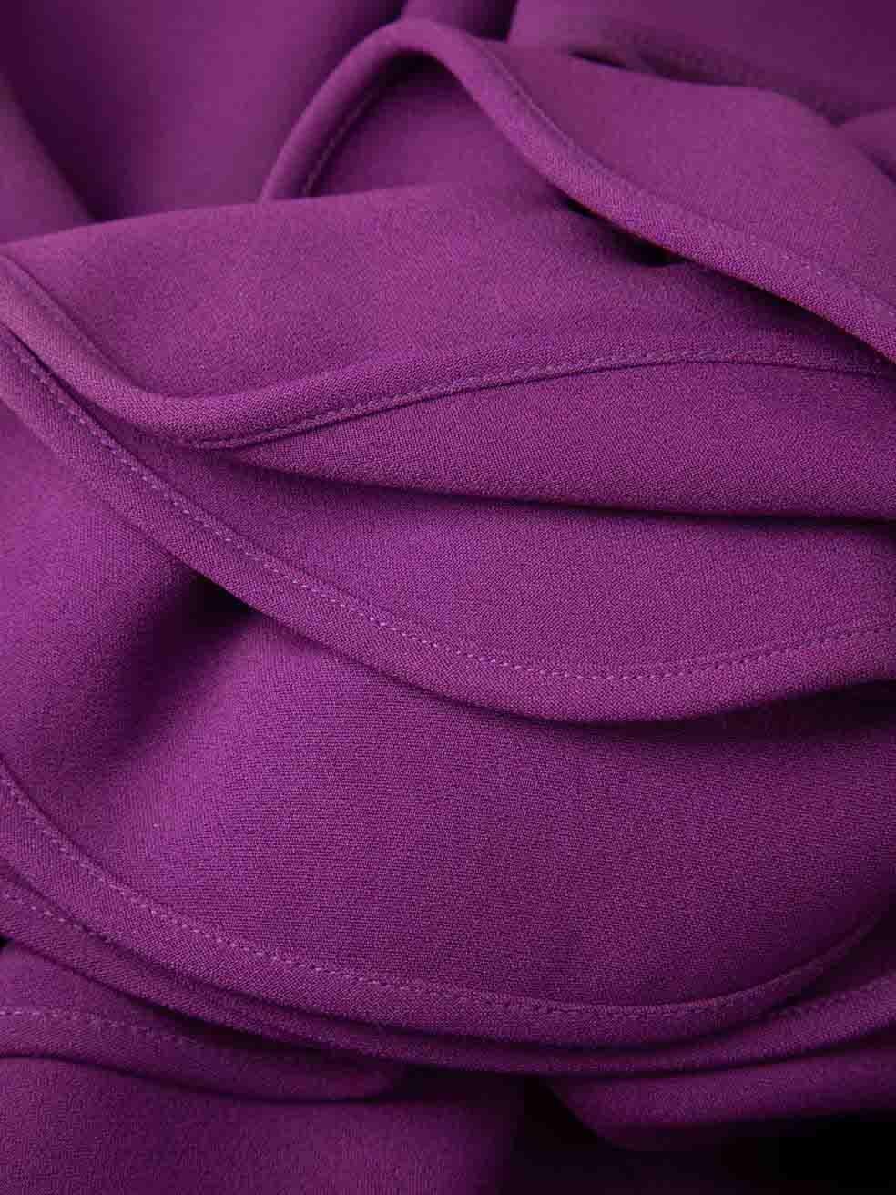 Elie Saab Purple Silk Cady One Shoulder Dress Size XL For Sale 1